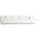 Brennenstuhl 4 Way Gang Mains Extension Socket with Neon Indicator White 2m