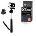 Ex-Pro® Extendable Self Portrait Selfie Handheld Stick Monopod With Gopro Hero 1/2/3/3+ HD (GoPro Mount) - Black