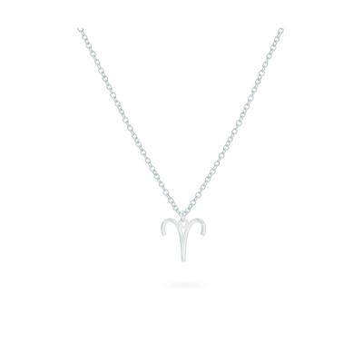 Kette mit Anhänger BEKA & BELL "925-Sterling Silber Glänzend 42cm Widder", weiß, Halsketten, Damen, 42cm, Silber 925 (Sterlingsilber), L: 42cm, glänzend Image