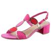 Sandalette MARCO TOZZI, Damen, Gr. 42, pink (pink kombiniert), Textil, Lederimitat, elegant, Schuhe, Blockabsatz, Sommerschuh, Riemchensandale mit verstellbarer Schnalle