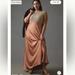 Anthropologie Dresses | Anthropologie X Mare Mare Knit Satin Dress 1x Nwt | Color: Brown/Cream | Size: 1x