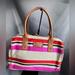 Kate Spade Bags | Kate Spade Tan, Pink And Red Stripe Satchel | Color: Pink/Tan | Size: 12" X 7" X 5"