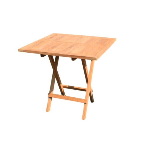 Lex Premium Teak Tisch quadratisch Gartentisch Garten klappbar Beistelltisch 60x60cm : 60x60x75cm Image