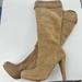 Michael Kors Shoes | *Michael Kors Tan Suede Heeled Boots Tall Womens 8 | Color: Tan | Size: 8