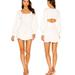 Free People Dresses | Free People Women's White Emmaline Balloon Sleeve Sweater Mini Dress Medium Nwt | Color: White | Size: M