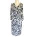 Ralph Lauren Dresses | Lauren Ralph Lauren Women’s Dress 6 Navy White Faux Wrap Midi Lined Slimming | Color: Blue/White | Size: 6