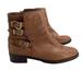 J. Crew Shoes | J. Crew Leather Almond Toe Ankle Booties Boots Women 7 Brown 3 Strap Sample | Color: Brown | Size: 7