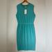 Athleta Dresses | Athleta Womens Blue Casual Sleeveless Santorini Cinch Dress Size Xl Tall Nwt | Color: Blue/Green | Size: Xl