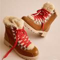 J. Crew Shoes | J Crew Nordic Hiking Boots, Glazed Pecan Leather With Shearling, Nubuck, Lace Up | Color: Brown | Size: 9