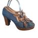 Anthropologie Shoes | Anthropologie Miss Albright Women Blue Brown Leather Mary Janes Block Heels | Color: Blue/Brown | Size: 8