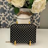 Kate Spade Bags | Kate Spade Spencer Metallic Dot Small Compact Wallet Black With Silver | Color: Black/Silver | Size: Os