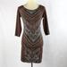 Free People Dresses | Free People Brown Multi-Color Bodycon Mini Dress | Color: Brown | Size: S