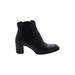 Zara Ankle Boots: Chelsea Boots Chunky Heel Minimalist Black Solid Shoes - Women's Size 38 - Almond Toe