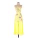 ASOS Jumpsuit Strapless Sleeveless: Yellow Floral Jumpsuits - Women's Size 0