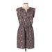 Ann Taylor LOFT Outlet Casual Dress - Mini: Brown Dresses - Women's Size Large