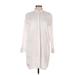 Gap Casual Dress - Shift Collared 3/4 sleeves: White Solid Dresses - Women's Size Medium