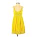 O'Neill Casual Dress - A-Line V Neck Sleeveless: Yellow Solid Dresses - Women's Size Small