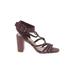 Vince Camuto Heels: Burgundy Solid Shoes - Women's Size 6 - Open Toe