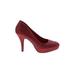 Silver Slipper Heels: Pumps Stiletto Cocktail Party Red Print Shoes - Women's Size 6 - Round Toe