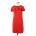 Trina Turk Casual Dress - Shift: Red Solid Dresses - Women's Size 0