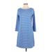 Vineyard Vines Casual Dress - Shift: Blue Stripes Dresses - Women's Size Medium