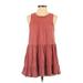 Anthropologie Casual Dress - A-Line Crew Neck Sleeveless: Pink Print Dresses - Women's Size Small