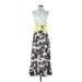Milly Casual Dress - Midi Halter Sleeveless: Gray Print Dresses - Women's Size 2