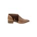 Universal Thread Ankle Boots: Slip On Stacked Heel Boho Chic Tan Solid Shoes - Women's Size 7 - Almond Toe