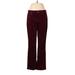 Lands' End Cord Pant Flared Leg Boyfriend: Burgundy Print Bottoms - Women's Size 8