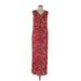 Vero Moda Casual Dress V-Neck Sleeveless: Red Floral Dresses - Women's Size Large