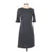 Karl Lagerfeld Paris Casual Dress - Shift Crew Neck 3/4 sleeves: Gray Dresses - New - Women's Size 2