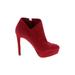 Jessica Simpson Ankle Boots: Slip On Platform Minimalist Red Print Shoes - Women's Size 6 1/2 - Round Toe