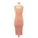 Zara Casual Dress - Midi Scoop Neck Sleeveless: Orange Print Dresses - Women's Size Medium