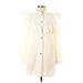 Zara Casual Dress - Shirtdress High Neck Long sleeves: Ivory Solid Dresses - Women's Size X-Small