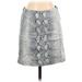 Free People Casual Skirt: Silver Snake Print Bottoms - Women's Size 4