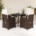 vidaXL 3/5 Piece Bistro Set with Cushions Brown Poly Rattan