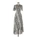 Veronica M. Casual Dress - Midi: Silver Snake Print Dresses - Women's Size Medium