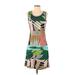 Aldomartins Casual Dress - A-Line Scoop Neck Sleeveless: Green Dresses - Women's Size Small Petite