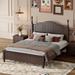 Full Retro Style Wood Platform Bed Frame w/Wooden Slat Support,Walnut