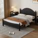 Concise Style Platform Bed Solid Wood Bed Frame with Curved Headboard and Footboard, No Need Box Spring