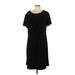 Ann Taylor LOFT Casual Dress - Shift: Black Solid Dresses - Women's Size 10