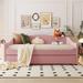 Full Size Daybed with Trundle, Upholstered Teddy Fleece Daybed Sofa Bed Frame with Light, Furniture for Bedroom, Living Room