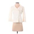 Ann Taylor Jacket: Short Ivory Print Jackets & Outerwear - Women's Size 0 Petite