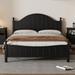 Queen Size Concise Style Black Solid Wood Platform Bed Frame, Black