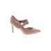 Nine West Heels: Slip-on Stiletto Feminine Tan Print Shoes - Women's Size 9 - Pointed Toe