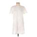 Zara Casual Dress - Shift Crew Neck Short sleeves: White Print Dresses - Women's Size X-Small