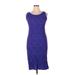 Karin Stevens Casual Dress - Sheath: Purple Damask Dresses - Women's Size 14