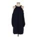 BCBGMAXAZRIA Casual Dress - Shift: Blue Solid Dresses - Women's Size Small