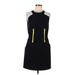 EP Pro Casual Dress - Mini Crew Neck Sleeveless: Black Color Block Dresses - Women's Size 8 Petite