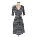 Gilli Casual Dress - Wrap: Gray Print Dresses - Women's Size Small